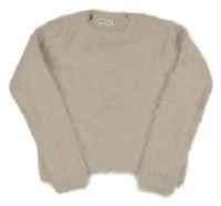 Pudrový chlpatý sveter H&M