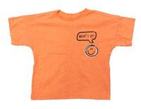 Neónově oranžové melírované tričko so smajlíkom George