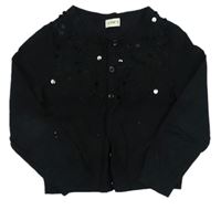 Čierny prepínaci sveter s flitrami F&F