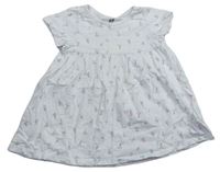 Biele kvietkovane bavlnené šaty H&M
