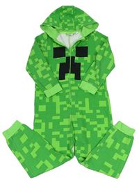 Zelená vzorovaná tepláková kombinéza Minecraft s kapucňou Primark