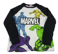 Bílo-černé triko s hrdiny Marvel