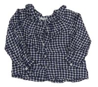 Tmavomodro-bílá kostkovaná košile Zara