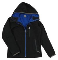 Čierna softshellová bunda s kapucňou Decathlon