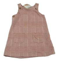 Ružovo-biele kockované šaty s vreckami zn. Primark