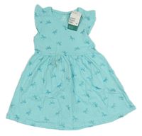 Svetlomodré bavlnené šaty s jednorožcami H&M