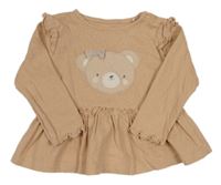 Oranžová puntíkovaná peplum tunika s medvídkem Next 