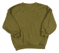 Olivová oversize mikina so smajlíkom George