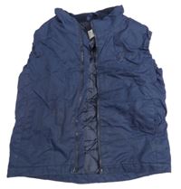 Tmavomodrá šušťáková zateplená vesta