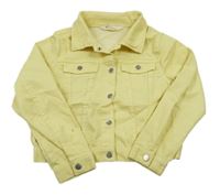 Žltá rifľová crop bunda H&M