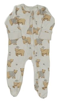 Bílý overal s medvídky Matalan