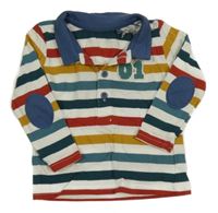 Barevné pruhované polo triko s číslem Tu