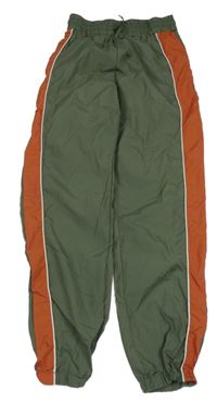 Kaki-tehlové šušťákové nohavice s pruhmi H&M