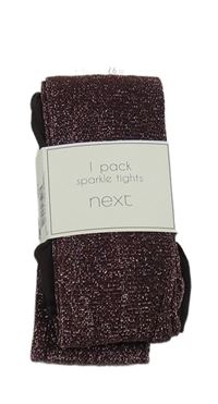 Nové - Hnědorůžové třpytivé silonové punčocháče Next