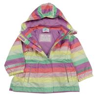 Barevně pruhovaná šusťáková jarní parka s kapucí Topomini 