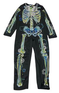 Kostým - Černý overal - kostlivec F&F