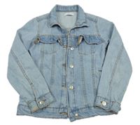 Světlemodrá riflová bunda s volánky Mango