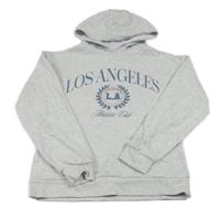 Sivá melírovaná mikina s nápisom a kapucňou Primark