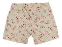 Bílé kytičkované riflové kraťasy Tchibo 