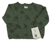 Nové - Tmavozelená mikina s raketami Mamas&Papas