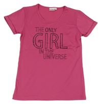 Růžové sportovní tričko s nápisem Stop+go