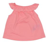 Neonově růžový top s volánky Kiki&Koko