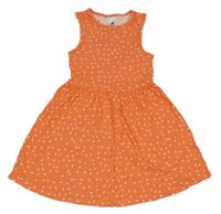 Oranžové bavlnené šaty s bodkami C&A