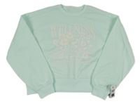 Nové - Svetlozelená crop mikina s kvetmi Dunnes