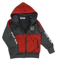 Sivo-červená prepínaci mikina s kapucňou Lenster