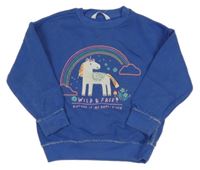 Kobaltově modrá mikina s jednorožcom M&S