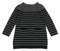 Sivo-čierne pruhované úpletové šaty GAP