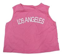 Ružový crop top s nápisom Shein