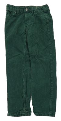 Tmavozelené menšestrové slim fit nohavice H&M