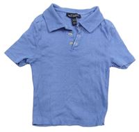 Modré rebrované crop tričko New Look