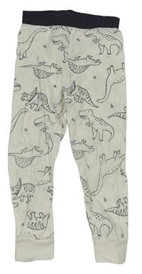 Smetanovo-tmavosivé pyžamové nohavice s dinosaurami H&M