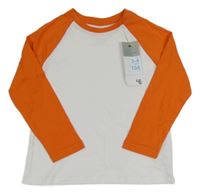 Nové - bílo-oranžové triko PRIMARK