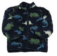 Tmavomodrá fleecová prepínaci mikina s dinosaurami George