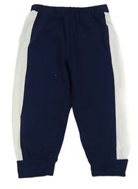 Tmavomodro-biele tepláky