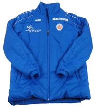 Cobaltovoě modrá vzorovaná prešívaná šušťáková zimná športová bunda so znakom zn. JAKO