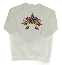 Smotanové teplákové šaty s jednorožcom SHEIN