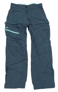 Tmavošedé outdoorové kalhoty s odepínacími nohavicemi Quechua