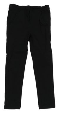 Čierne chino nohavice s volánikmi Next