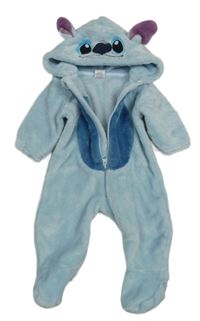 Světlemodrá plyšová kombinéza s kapucí - Stitch Disney