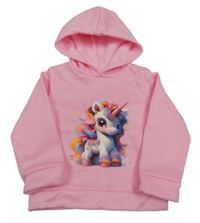 Ružová tepláková mikina s pony/jednorožcem a kapucňou