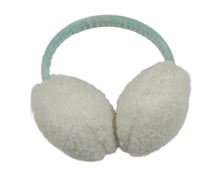 Smetanovo-mentolové huňato/plyšové klapky na uši 