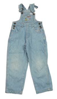 Svetlomodré rifľové na traké nohavice s nášivkou