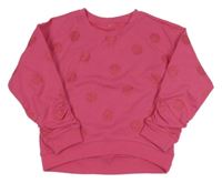 Tmavoružová trblietavě bodkovaná á mikina