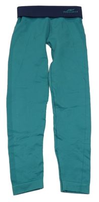 Modrozeleno-tmavomodré thermo spodní kalhoty s logem zee rucci