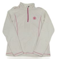 Biela fleecová funkčná mikina s vločkou crivit