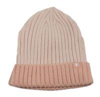 Svetloružová -ružová rebrovaná pletená čapica so srdiečkom